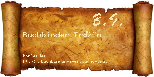 Buchbinder Irén névjegykártya